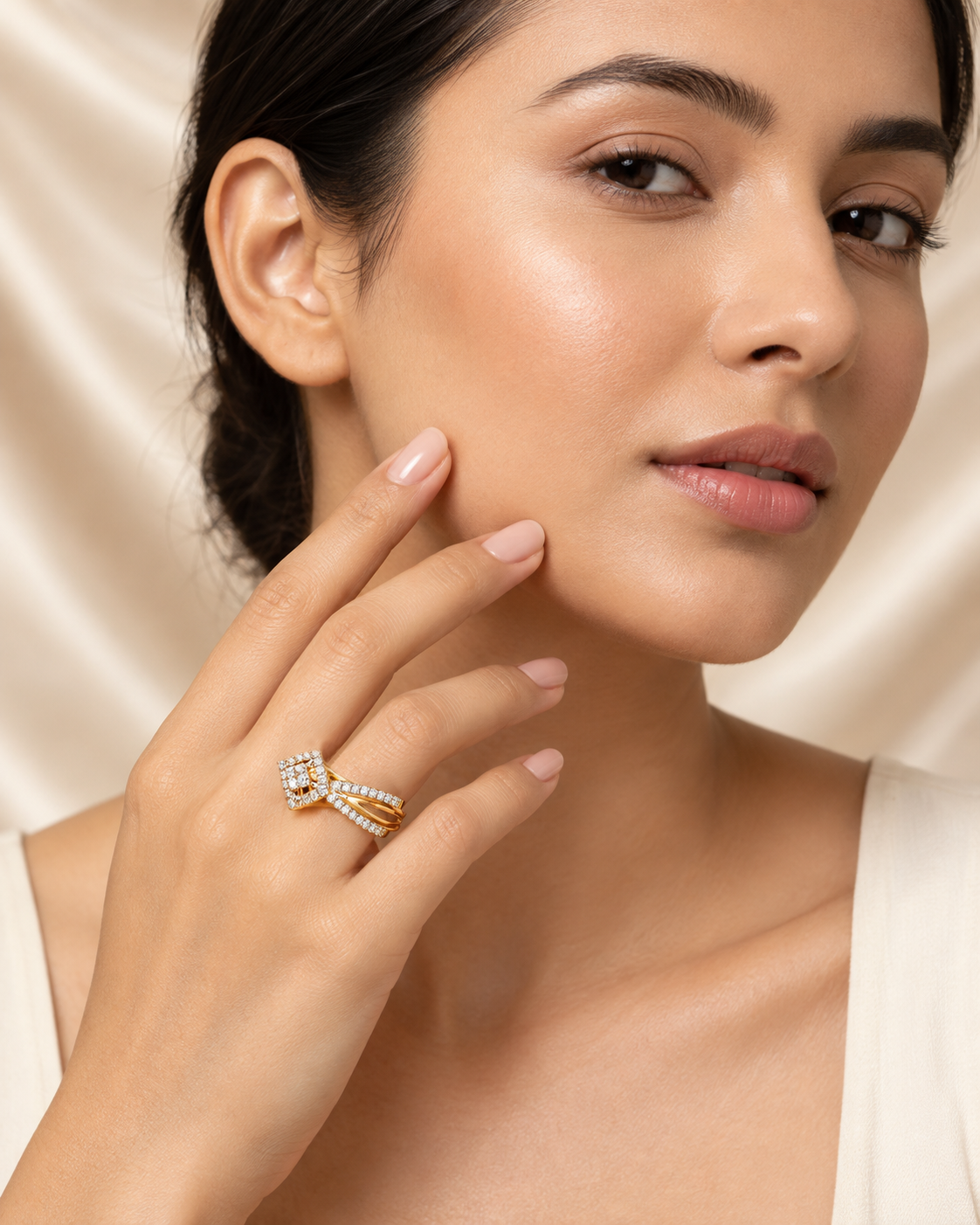 Model wearing Rings
